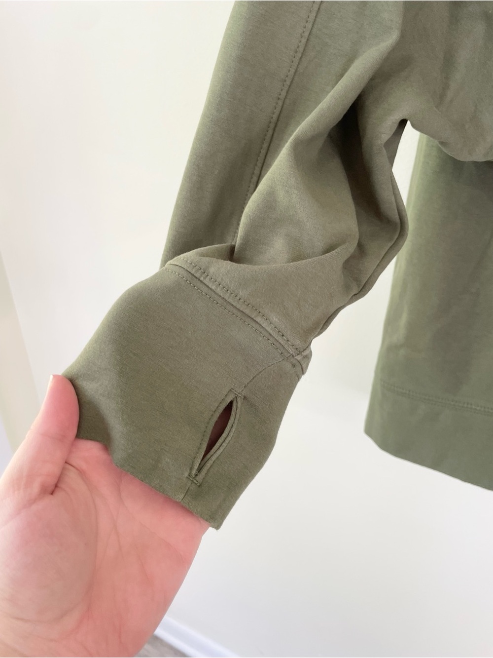 Earth Yoga Oversized Boxy Army Green Crew Neck Sweatshirt XL Extra Large Cotton - Picture 4 of 7